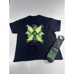 Microsoft Xbox Series X Launch Velocity Graphic Tee Black Green XL & Socks 10-13